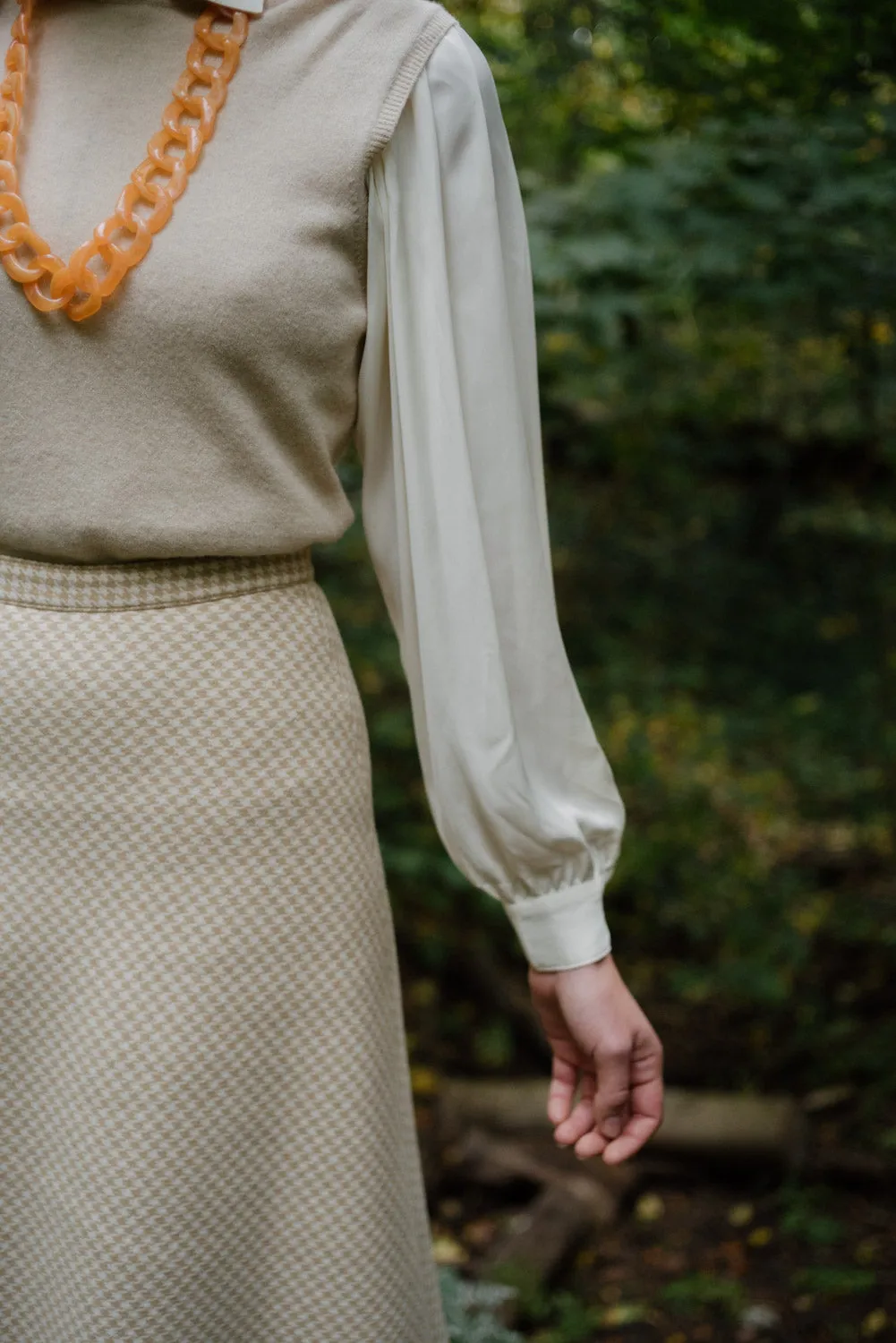 0018_VINTAGE VICHY WOOL SKIRT