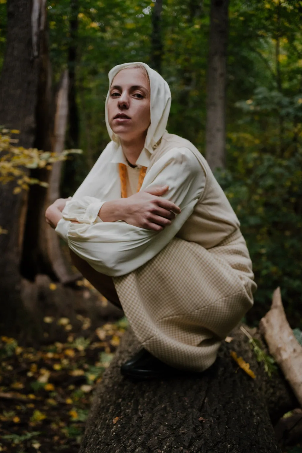 0018_VINTAGE VICHY WOOL SKIRT