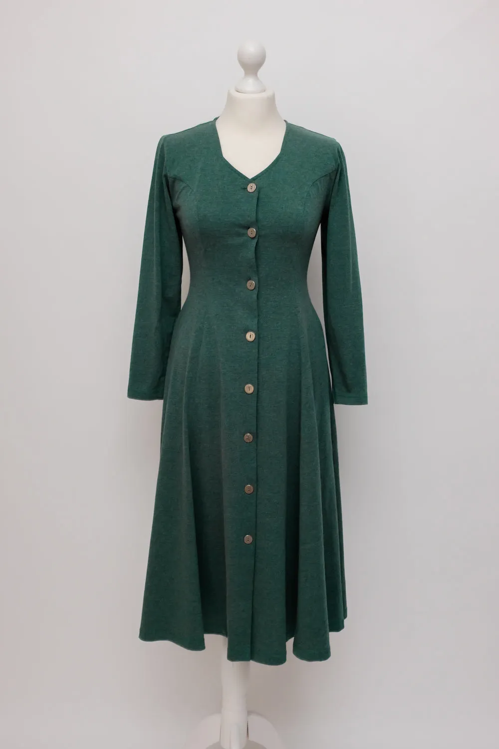 0055_GREEN SWING LONG VINTAGE DRESS