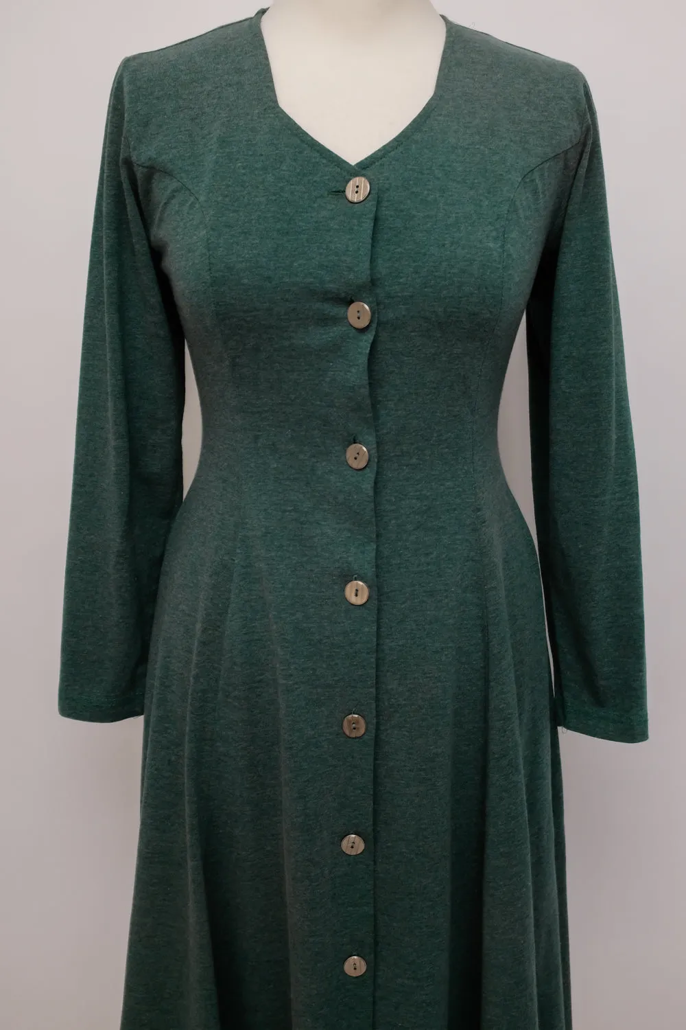 0055_GREEN SWING LONG VINTAGE DRESS