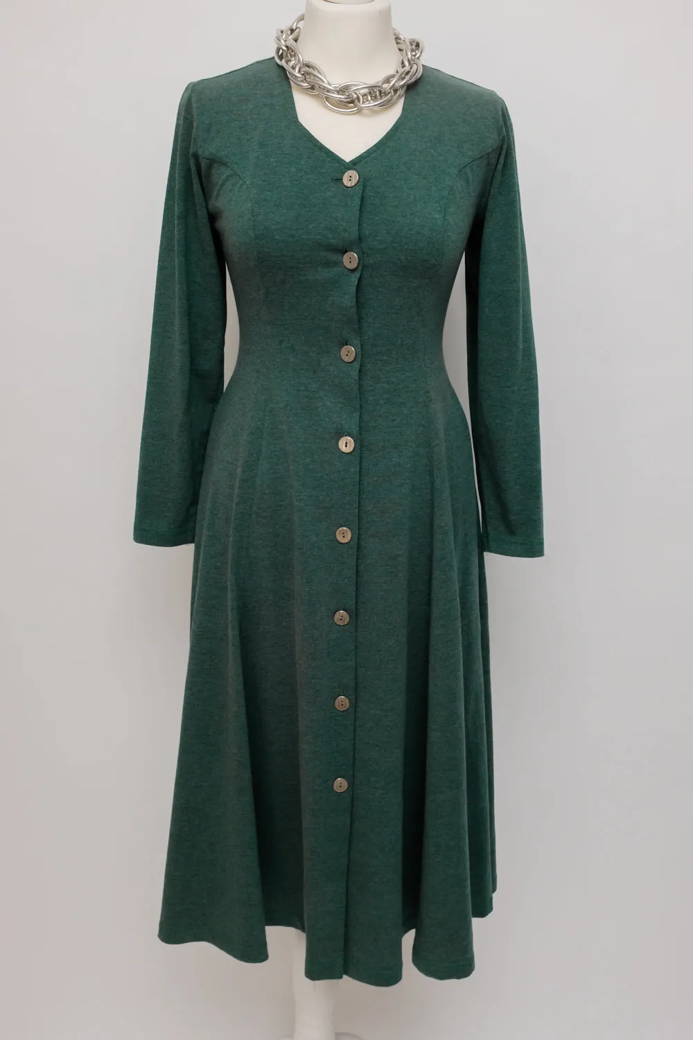 0055_GREEN SWING LONG VINTAGE DRESS