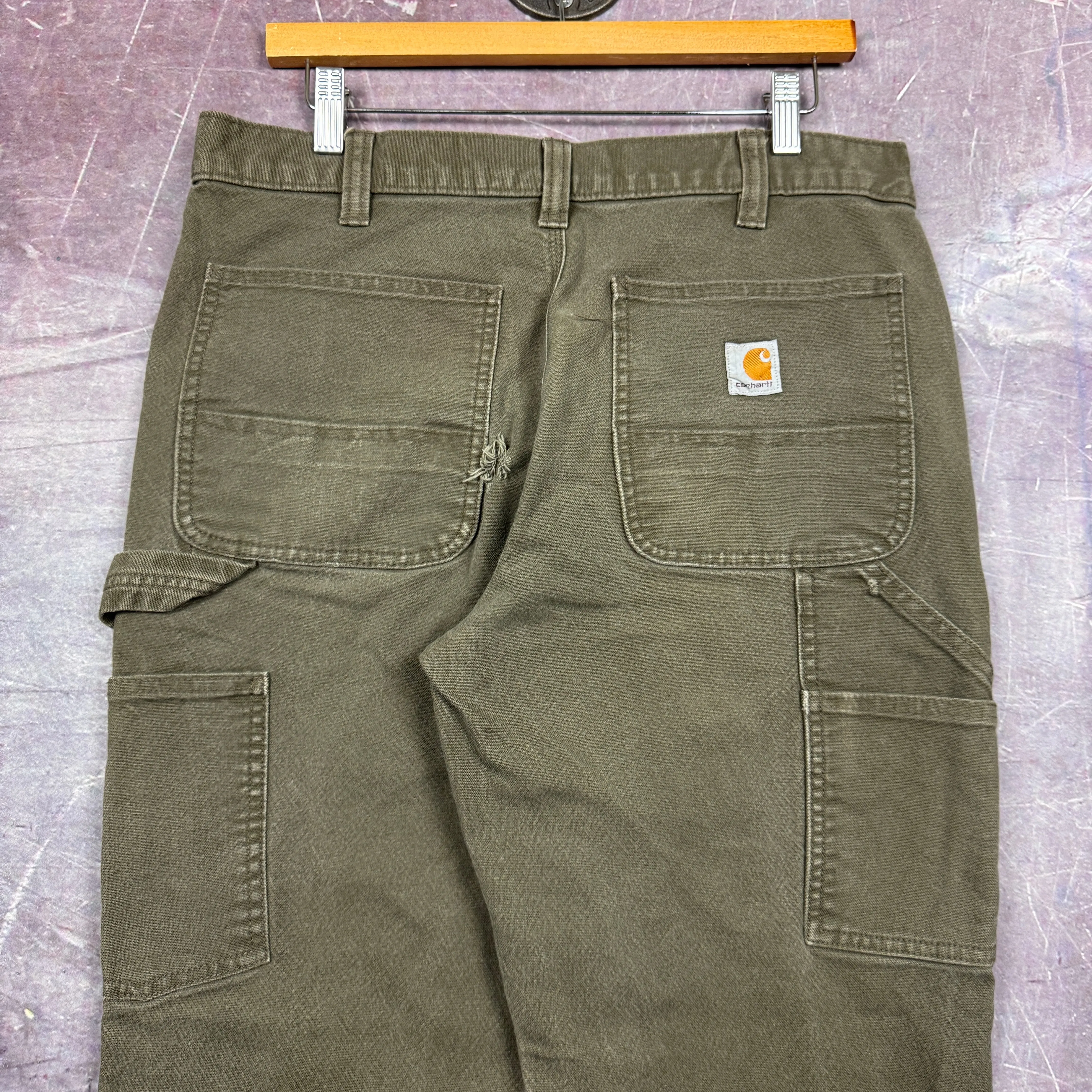 00s Brown Carhartt Carpenter Work Pants 33x29.5 2468