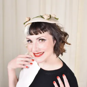 1950s Tan Roses Vintage Hat