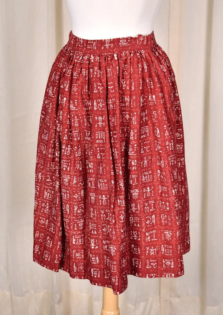 1950s Vintage Ancient Symbols Skirt
