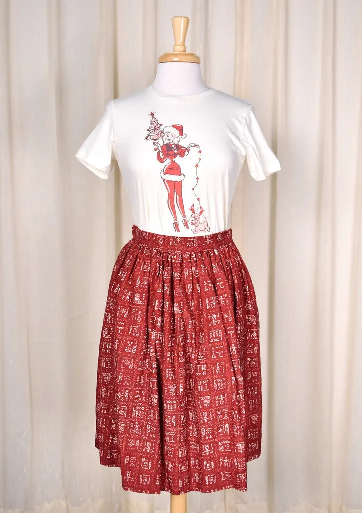 1950s Vintage Ancient Symbols Skirt