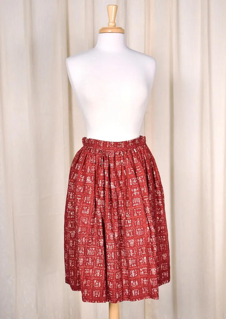 1950s Vintage Ancient Symbols Skirt