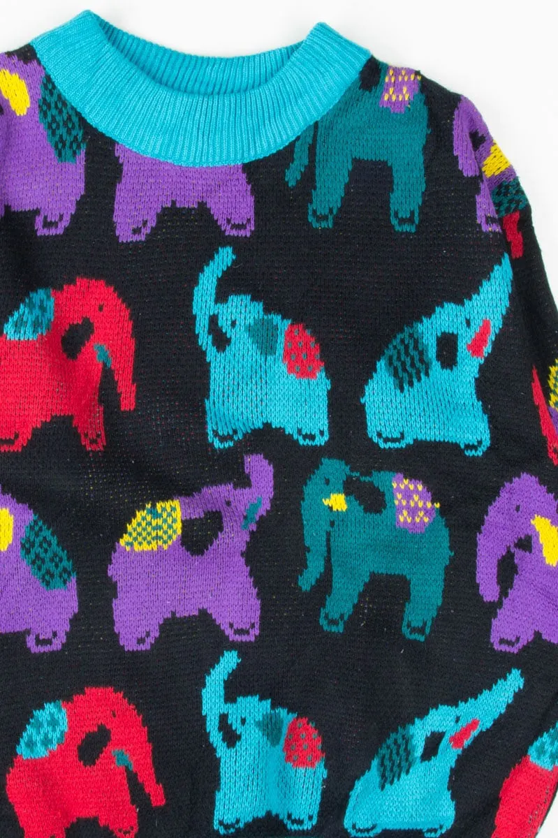 80s Circus Elephants Sweater 3079