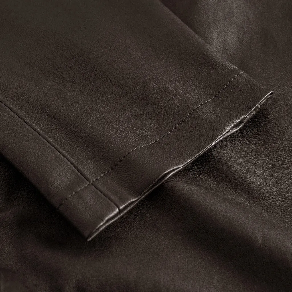 Amelia RW stretch chino leather pant 7/8 length / 14254 - Chocolate