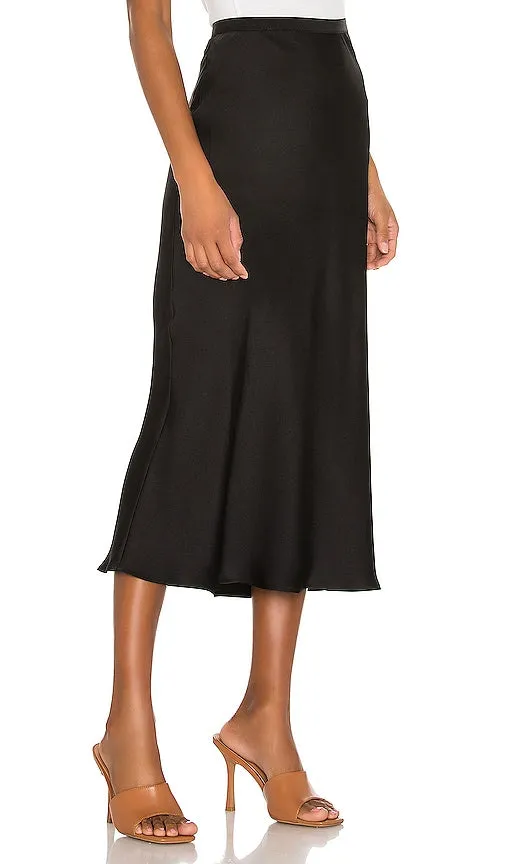 ANINE BING Bar Silk Skirt in Black