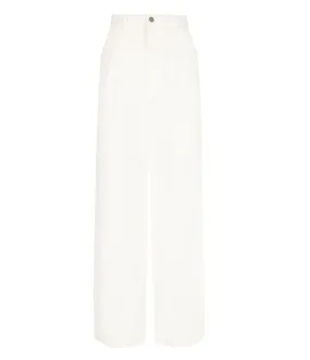 Attu Wide Leg Denim Pants in Ivory