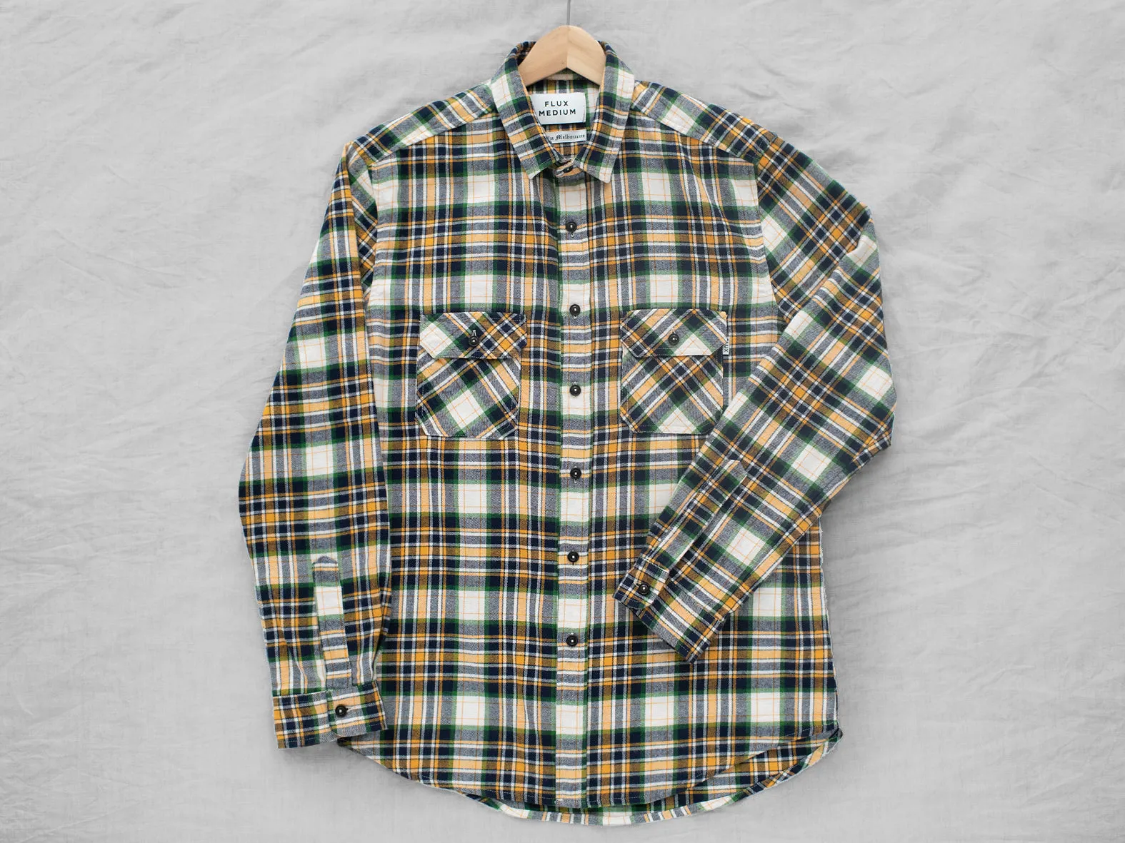 AXEMAN. GOLD CHECK FLANNY.