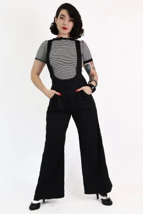 Black Suspender Swing Pants