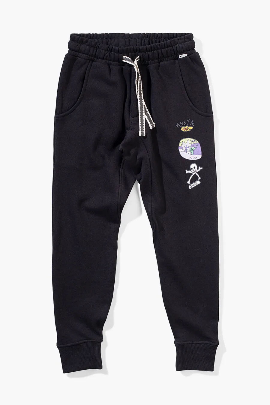 Boys Pants Munster Kids Stickers Black