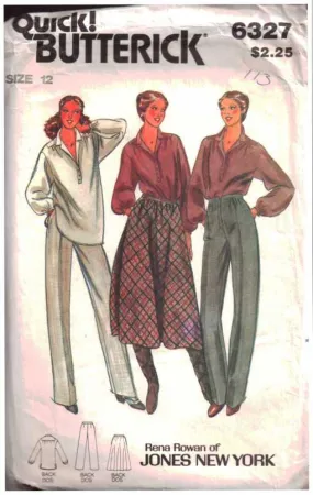 Butterick 6327 Misses' Top, Skirt, and Pants Vintage 1970's