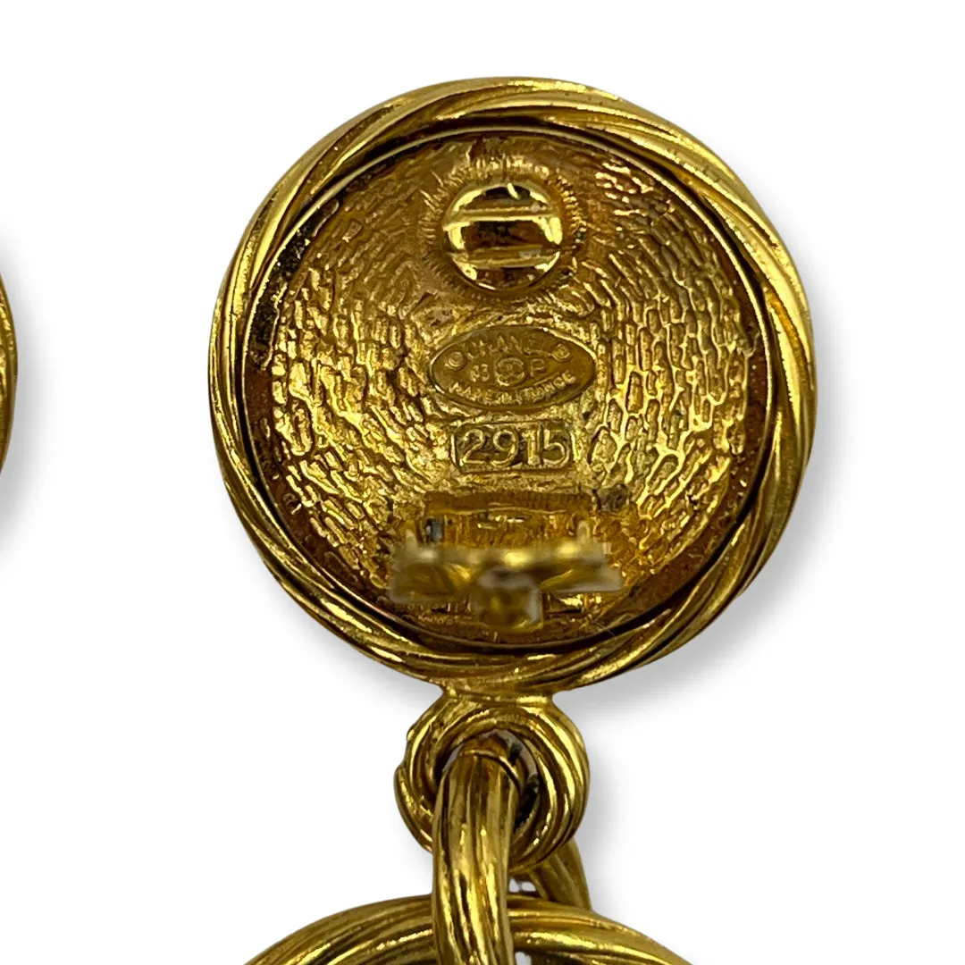Chanel Vintage Twisted Gold Earrings