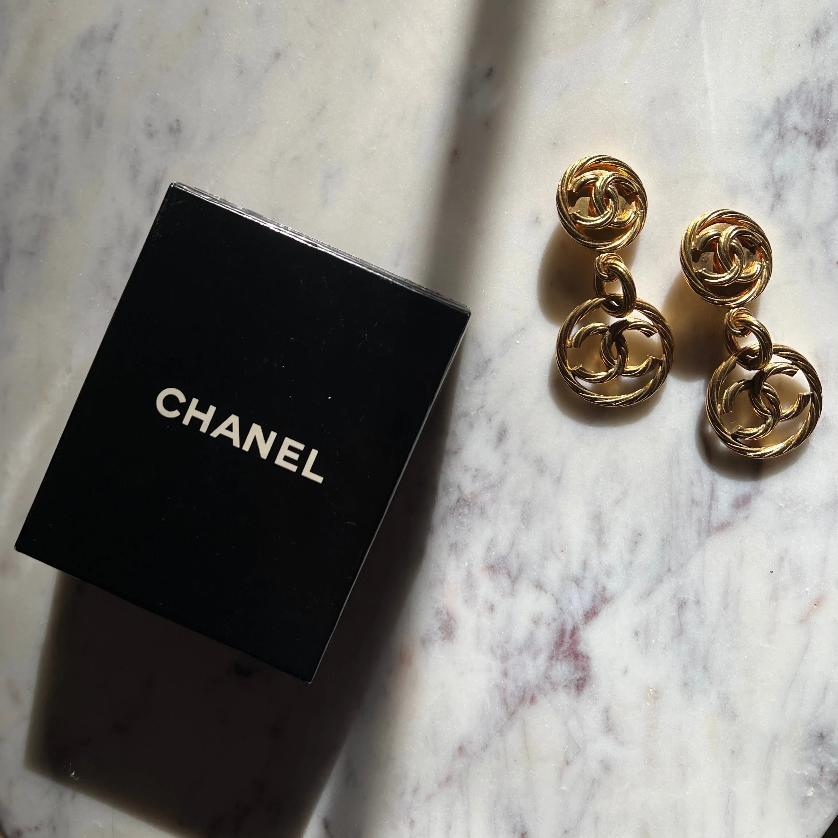 Chanel Vintage Twisted Gold Earrings