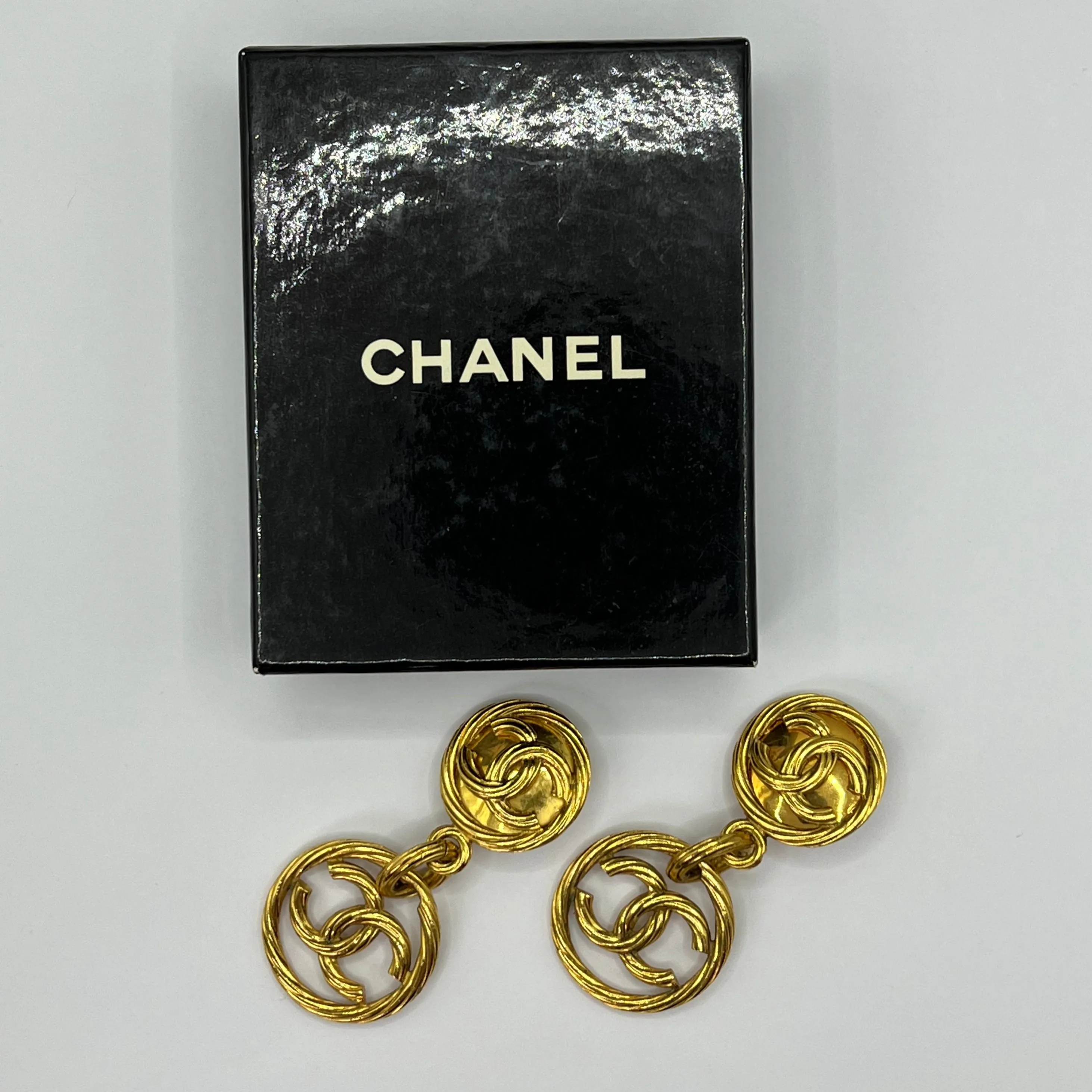 Chanel Vintage Twisted Gold Earrings