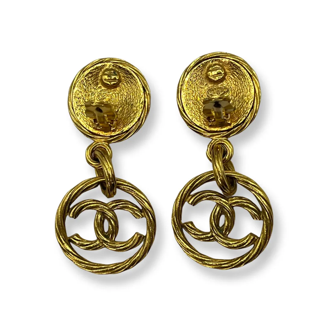 Chanel Vintage Twisted Gold Earrings