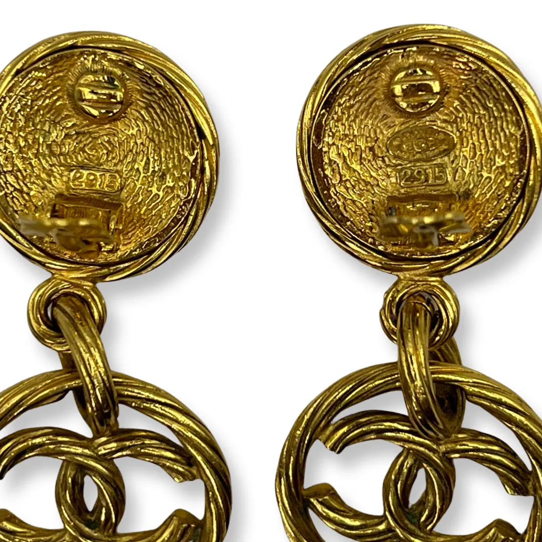 Chanel Vintage Twisted Gold Earrings