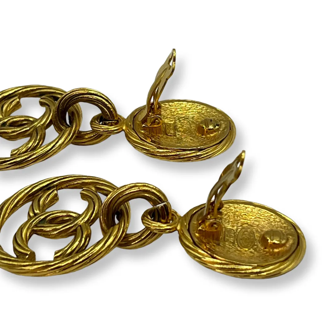 Chanel Vintage Twisted Gold Earrings
