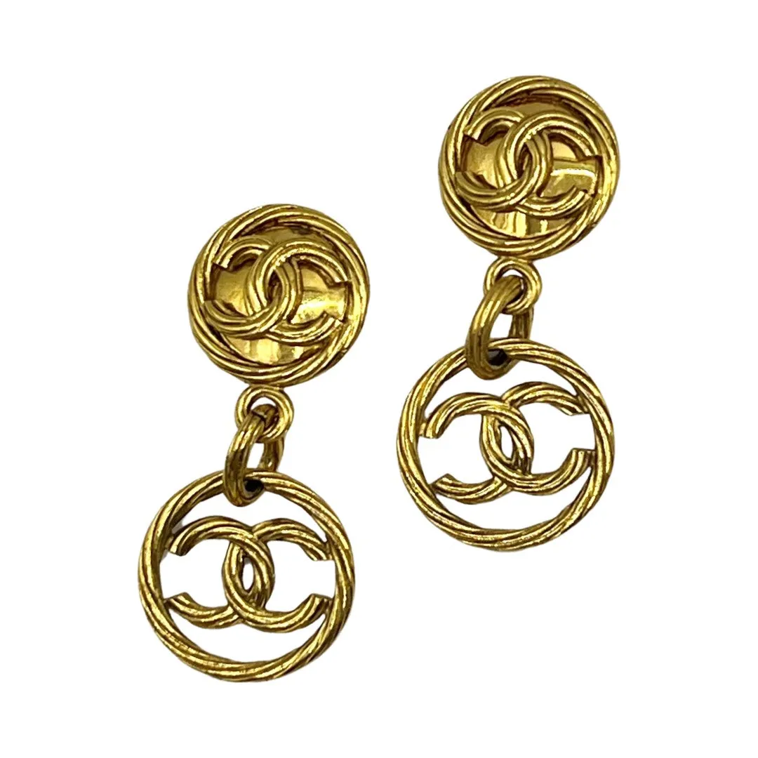 Chanel Vintage Twisted Oversized Earrings