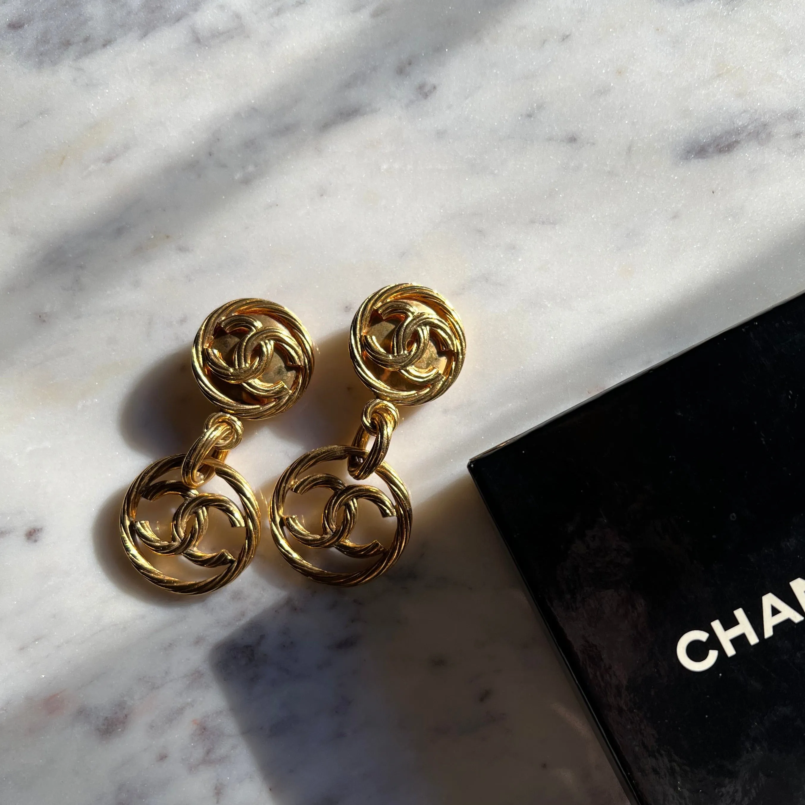 Chanel Vintage Twisted Oversized Earrings