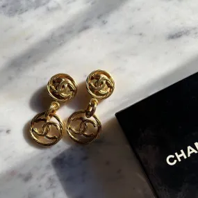 Chanel Vintage Twisted Oversized Earrings