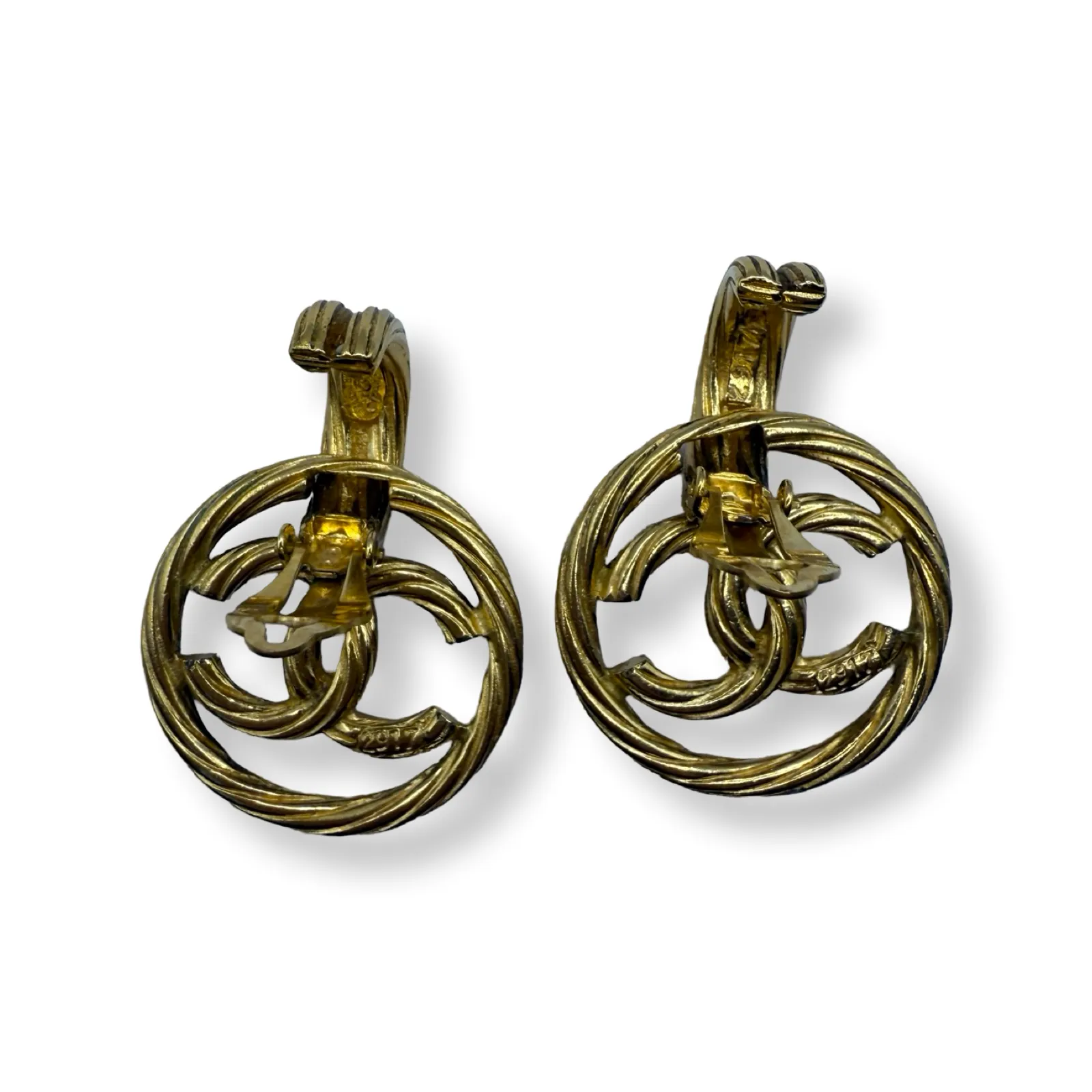 Chanel Vintage Twisted Rope Doorknocker Earrings
