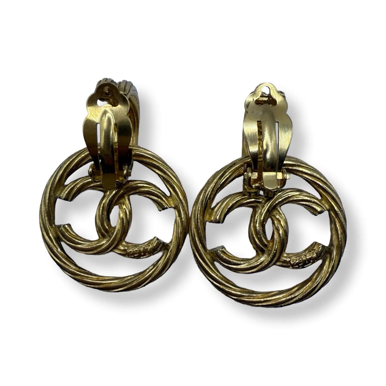Chanel Vintage Twisted Rope Doorknocker Earrings
