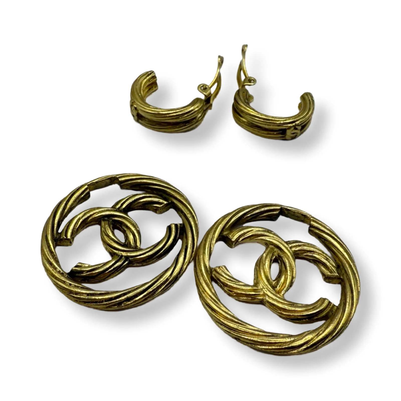 Chanel Vintage Twisted Rope Doorknocker Earrings