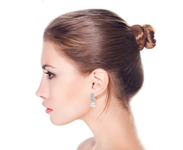 Classic Bridal White Pave CZ Half Hoop Ball Drop Glass Pearl Earrings