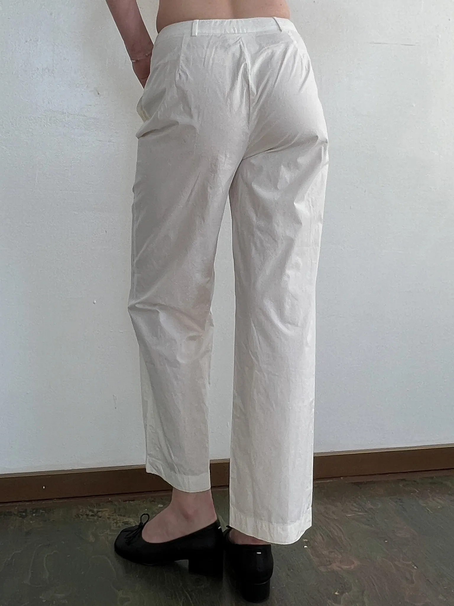 Crisp White Cotton Chinos (M)