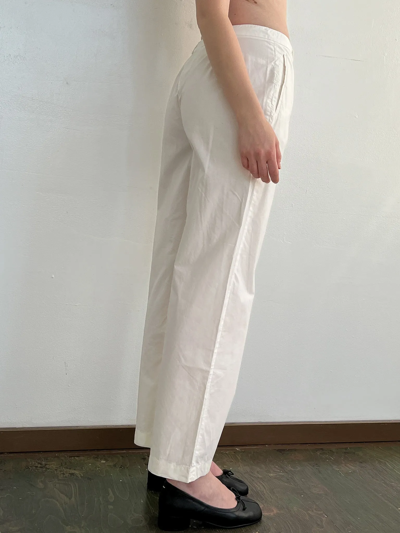 Crisp White Cotton Chinos (M)