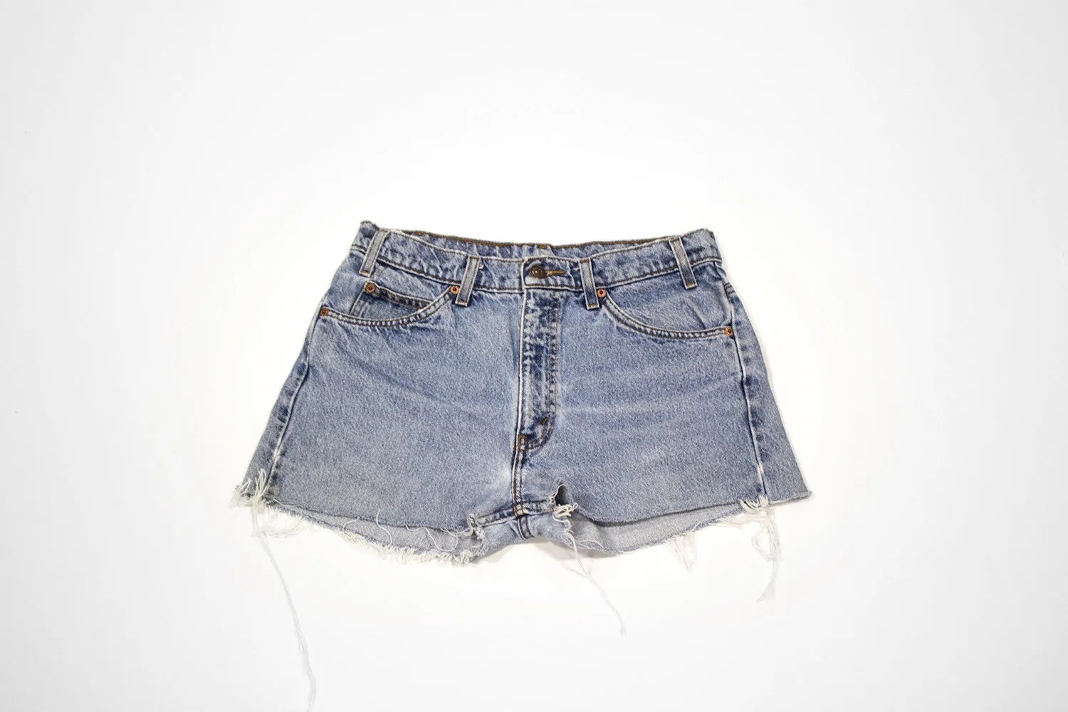 Custom Order - Feather & Logo Vintage Cut Offs - Women’s Vintage Levi Shorts with Embroidery