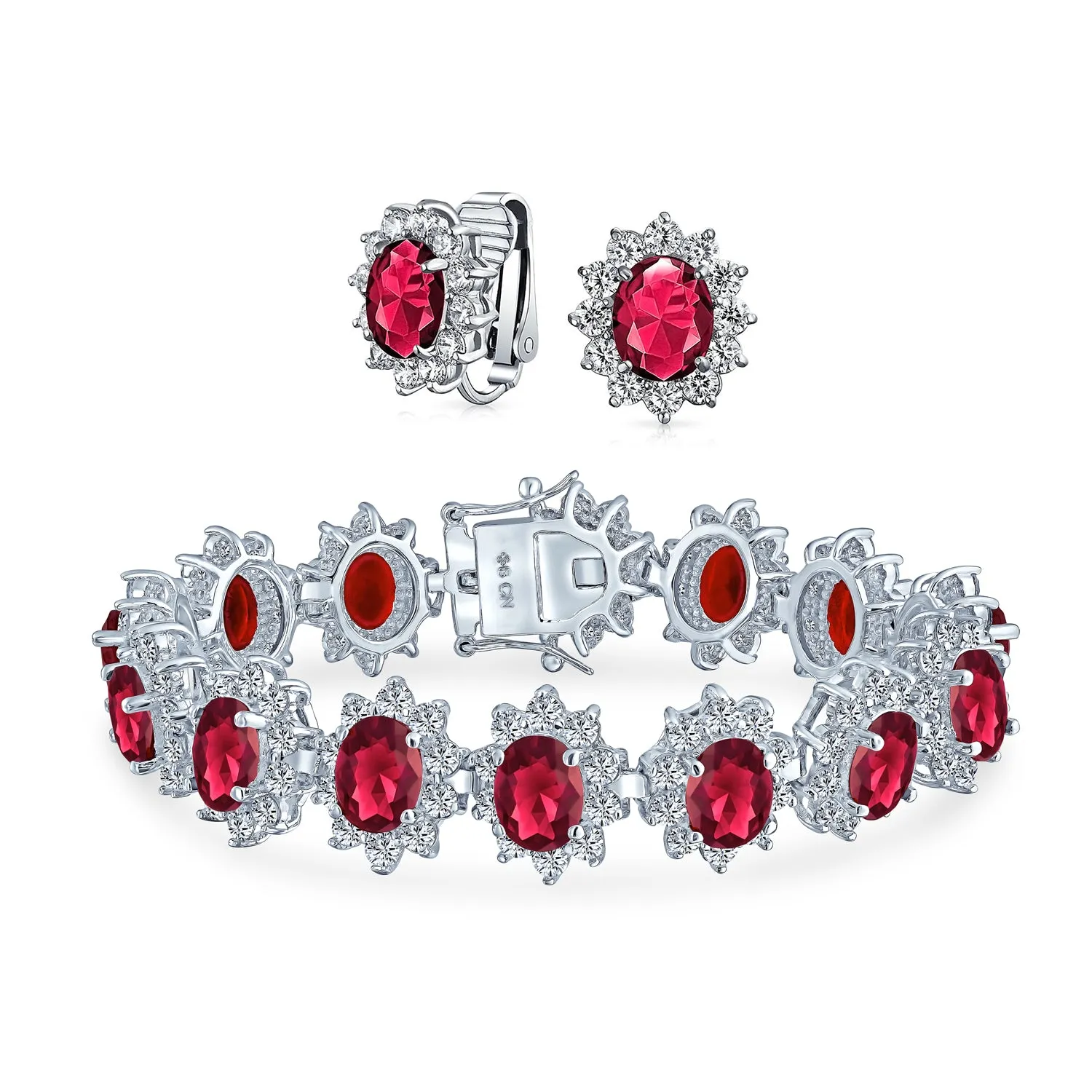 Estate Style Halo AAA CZ Marquise Star Oval Statement Tennis Bracelet