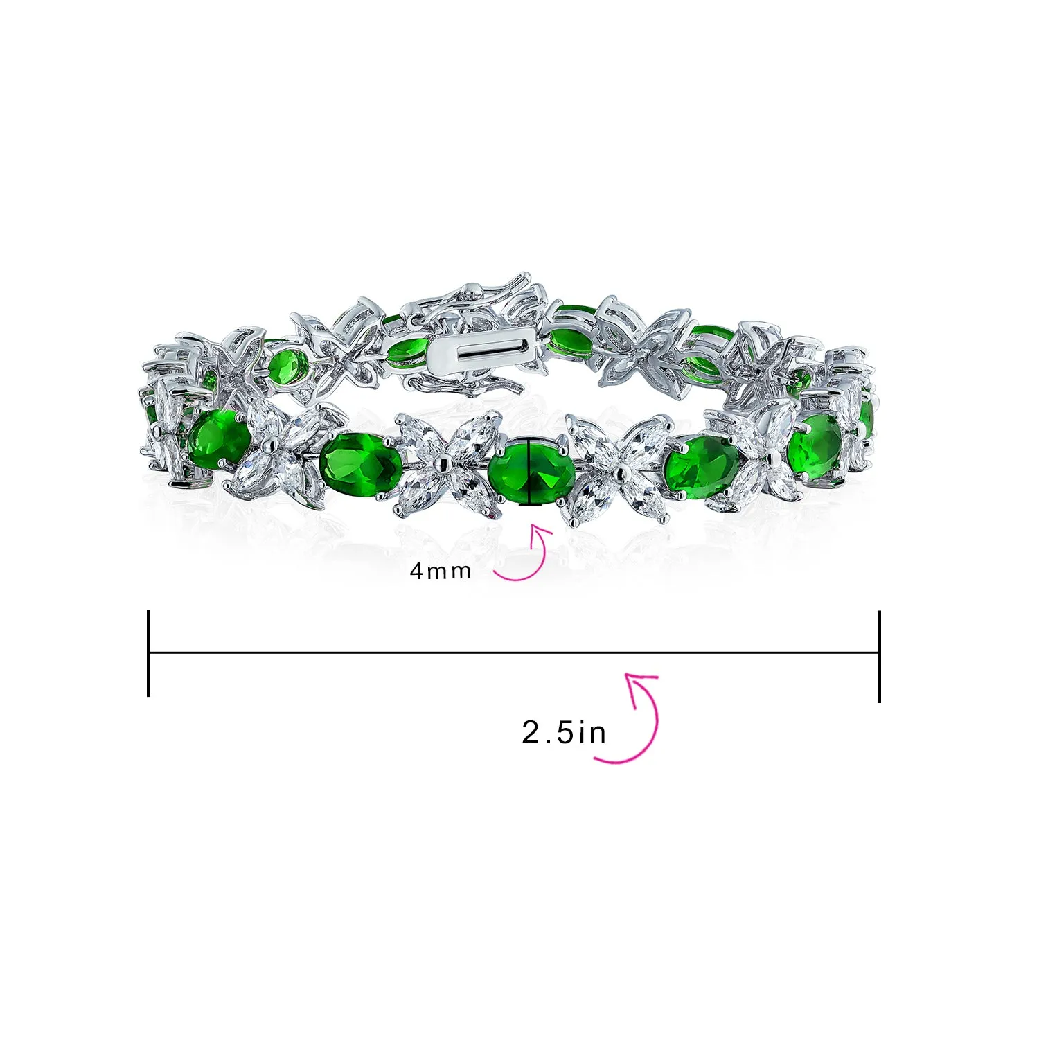 Estate Style Halo AAA CZ Marquise Star Oval Statement Tennis Bracelet