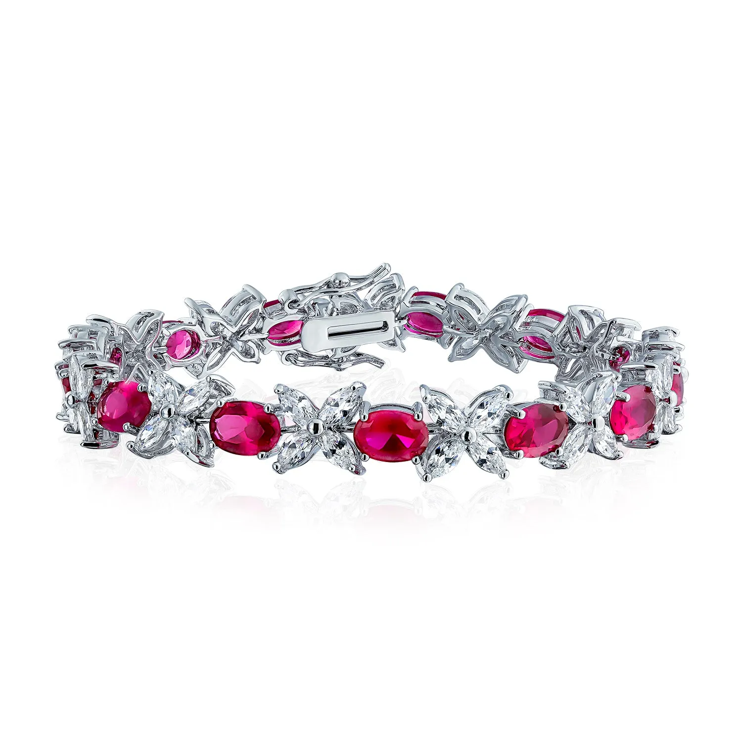 Estate Style Halo AAA CZ Marquise Star Oval Statement Tennis Bracelet