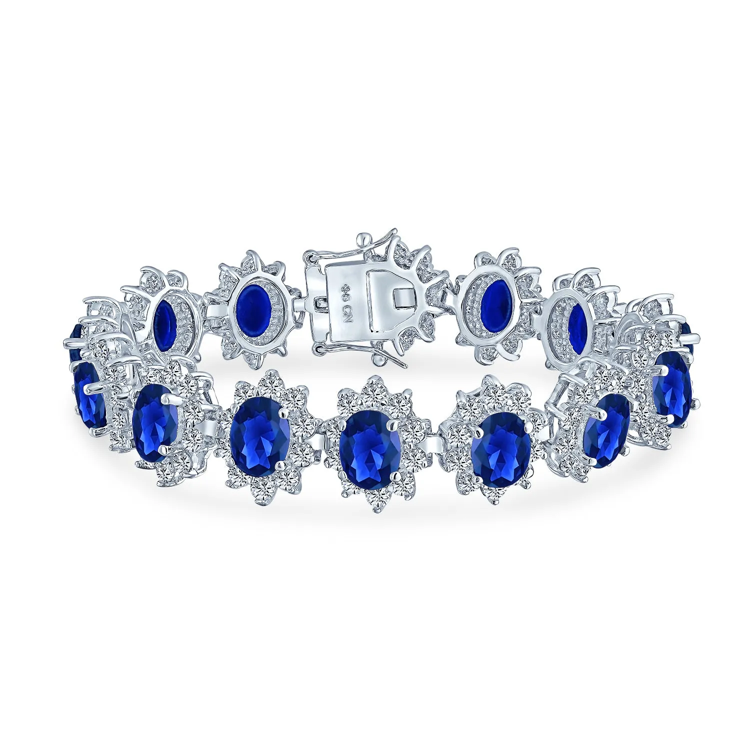 Estate Style Halo AAA CZ Marquise Star Oval Statement Tennis Bracelet