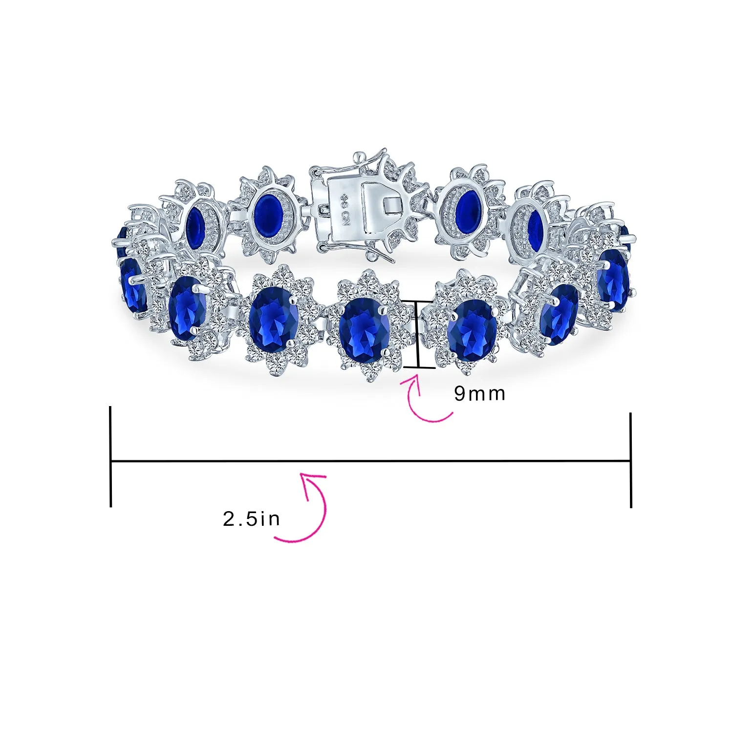 Estate Style Halo AAA CZ Marquise Star Oval Statement Tennis Bracelet