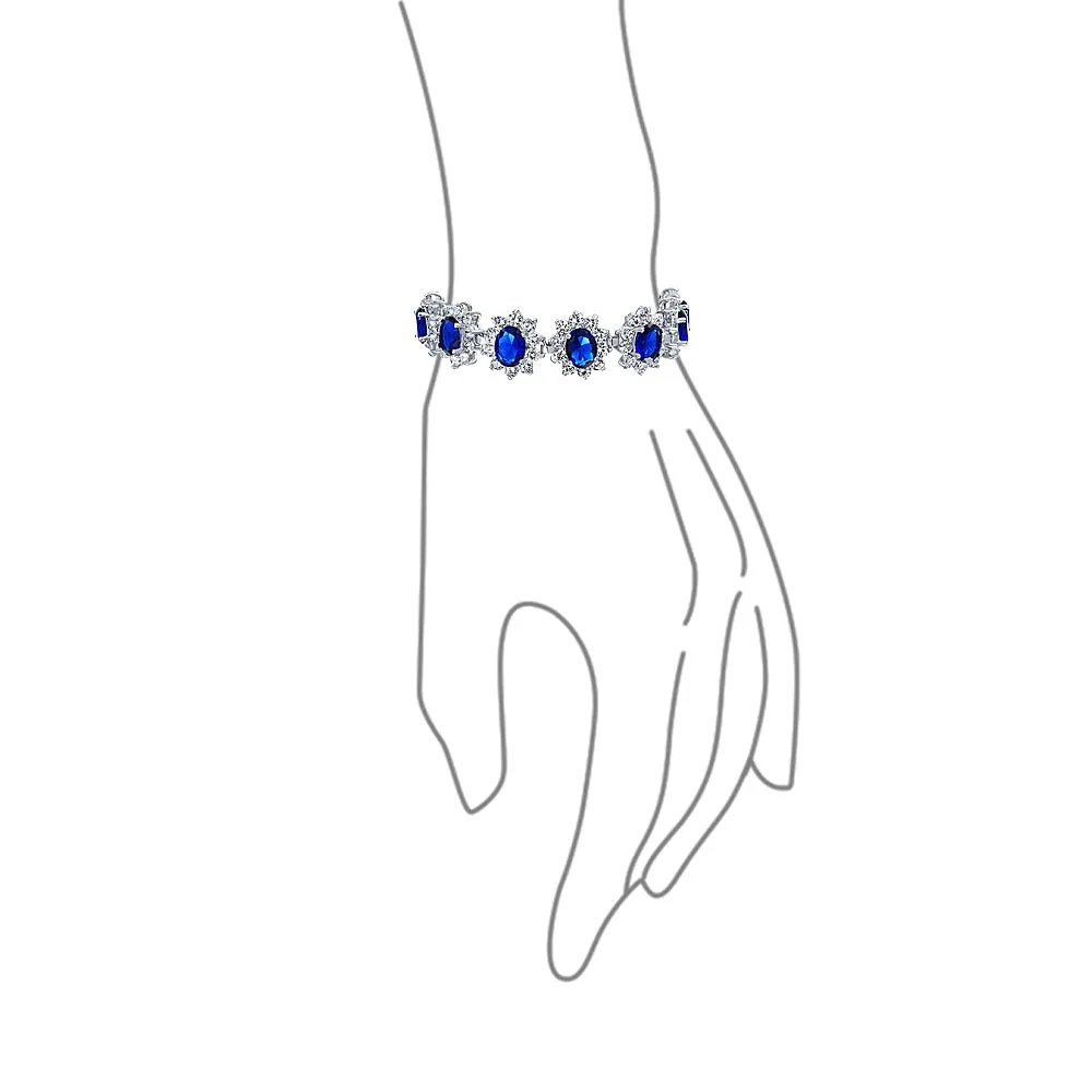 Estate Style Halo AAA CZ Marquise Star Oval Statement Tennis Bracelet