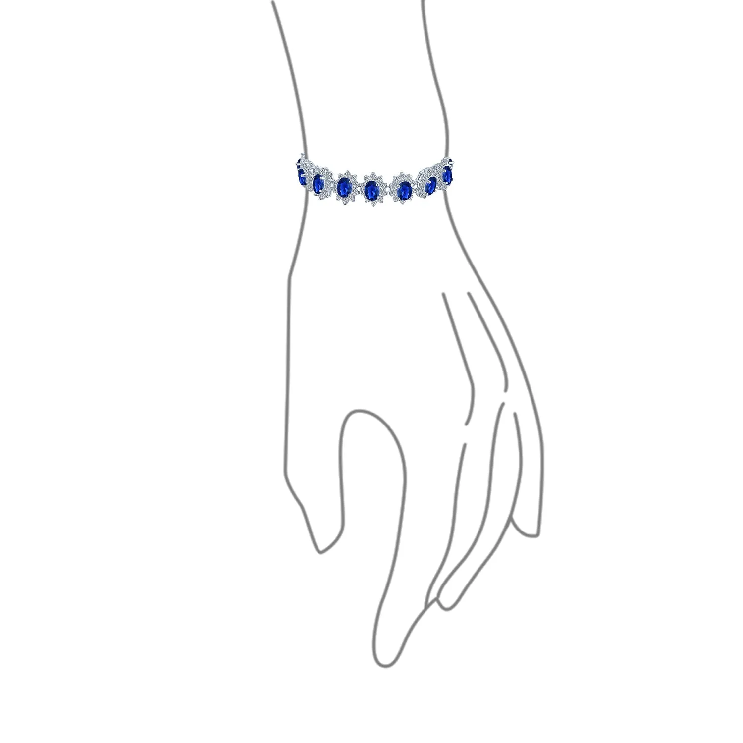 Estate Style Halo AAA CZ Marquise Star Oval Statement Tennis Bracelet