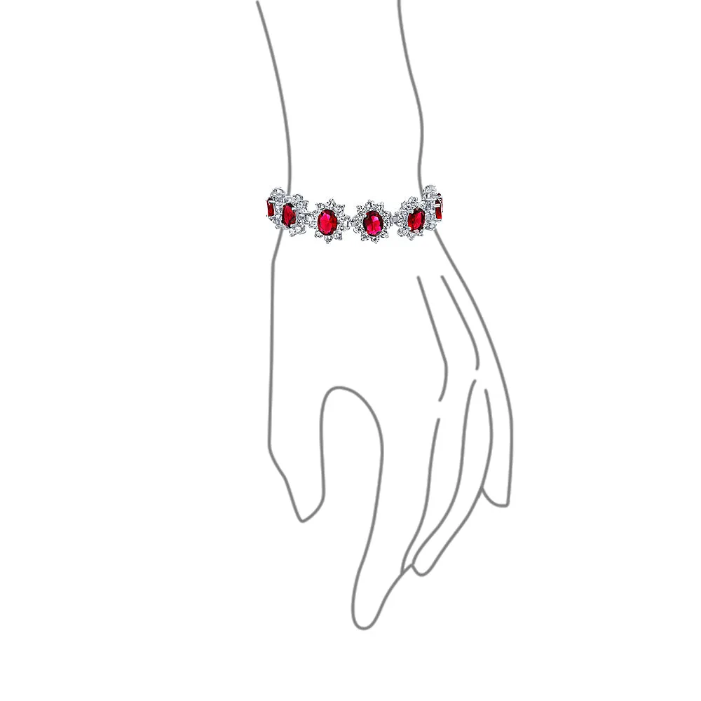 Estate Style Halo AAA CZ Marquise Star Oval Statement Tennis Bracelet