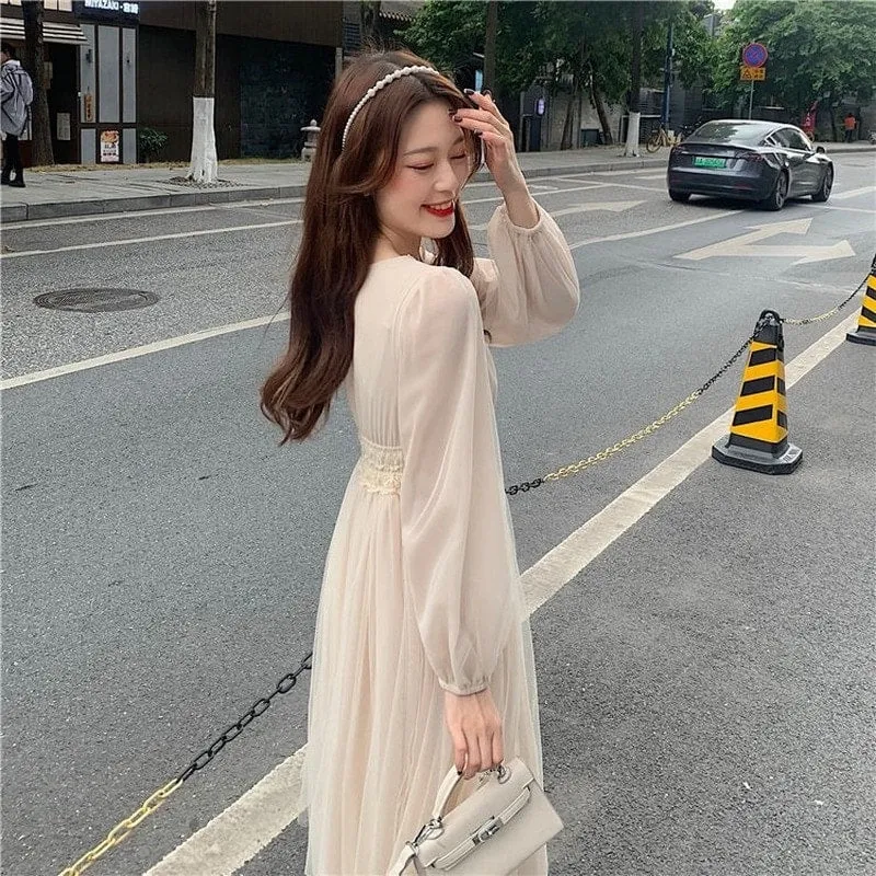 French Vintage V-neck Princess Fairy Dress