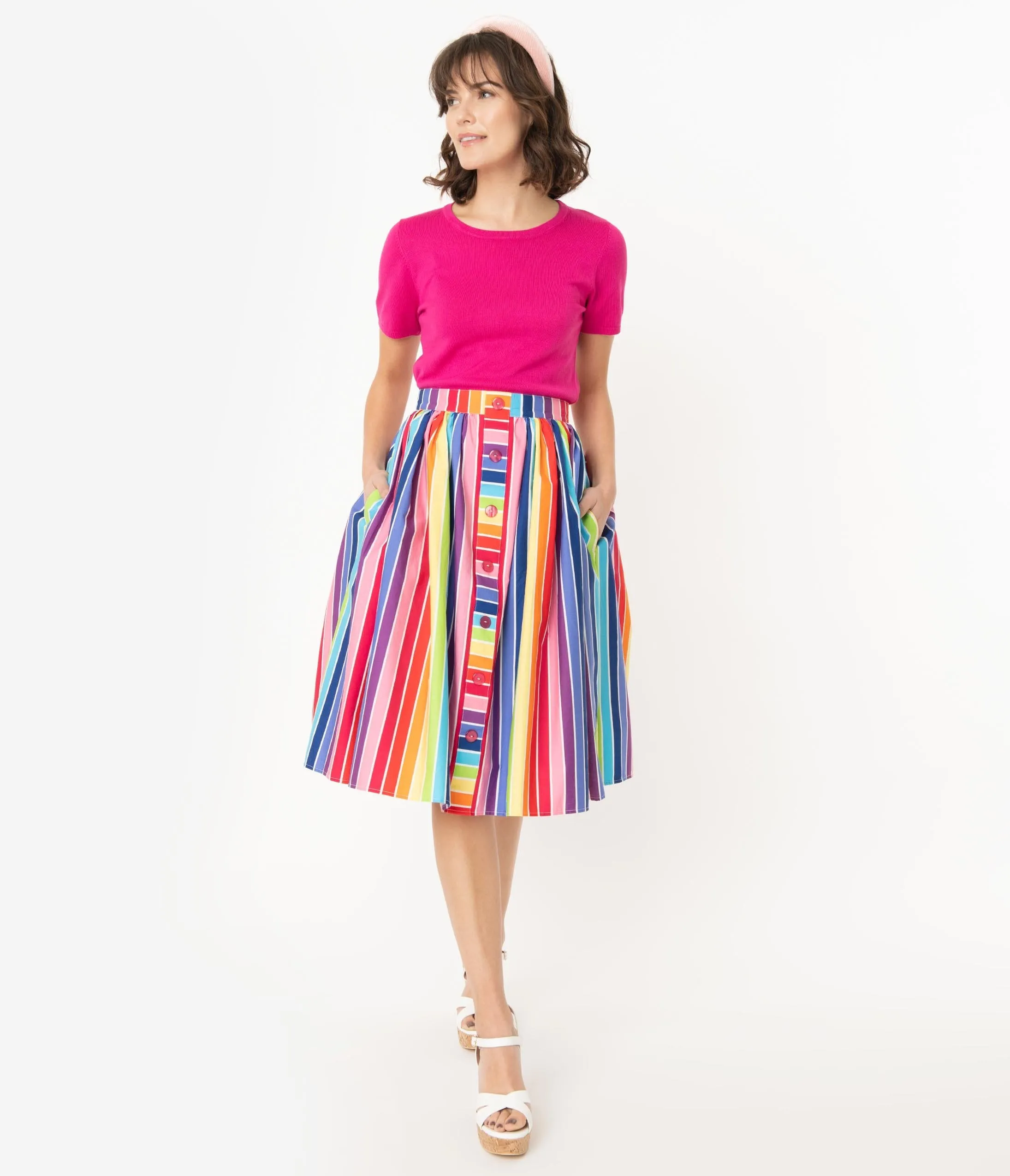 Hell Bunny 1950s Over The Rainbow Swing Skirt