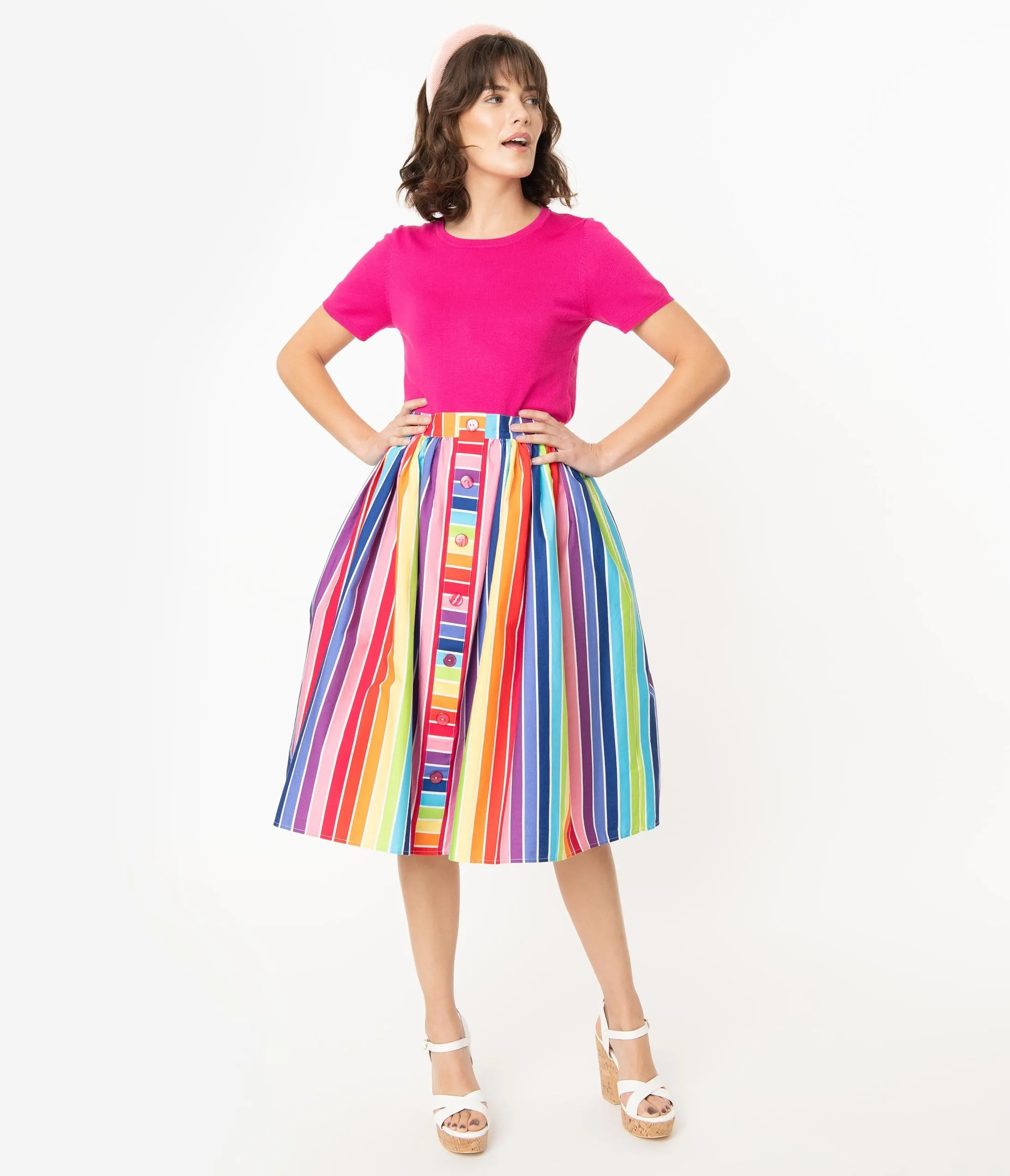 Hell Bunny 1950s Over The Rainbow Swing Skirt
