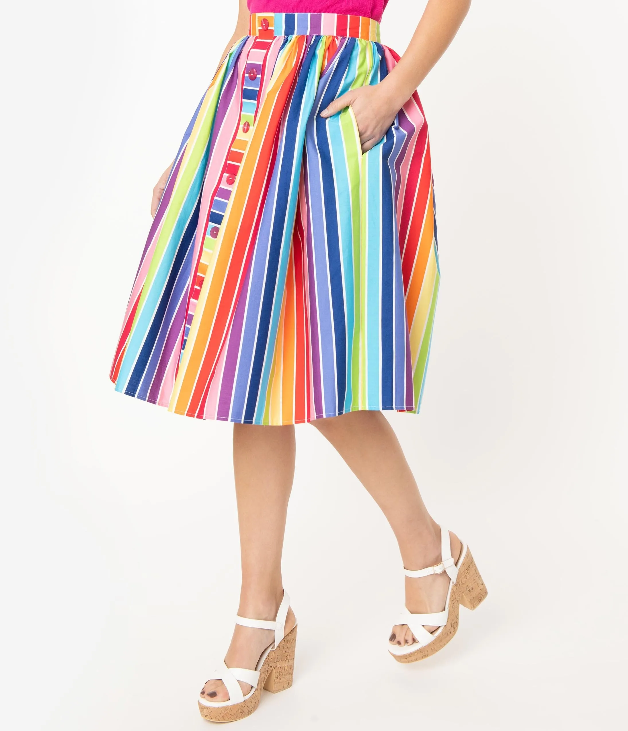 Hell Bunny 1950s Over The Rainbow Swing Skirt