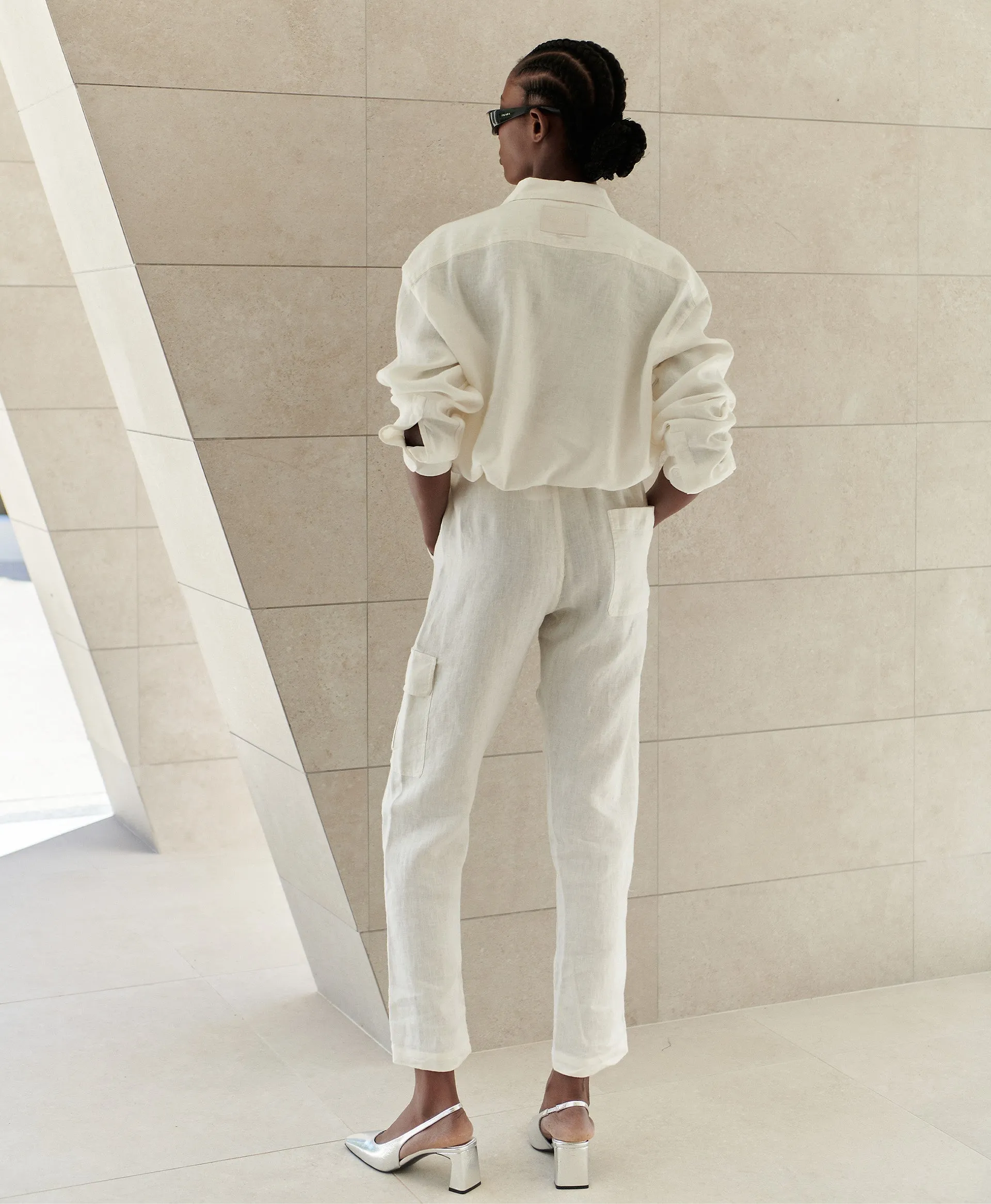 LINEN PANTS VINTAGE WHITE