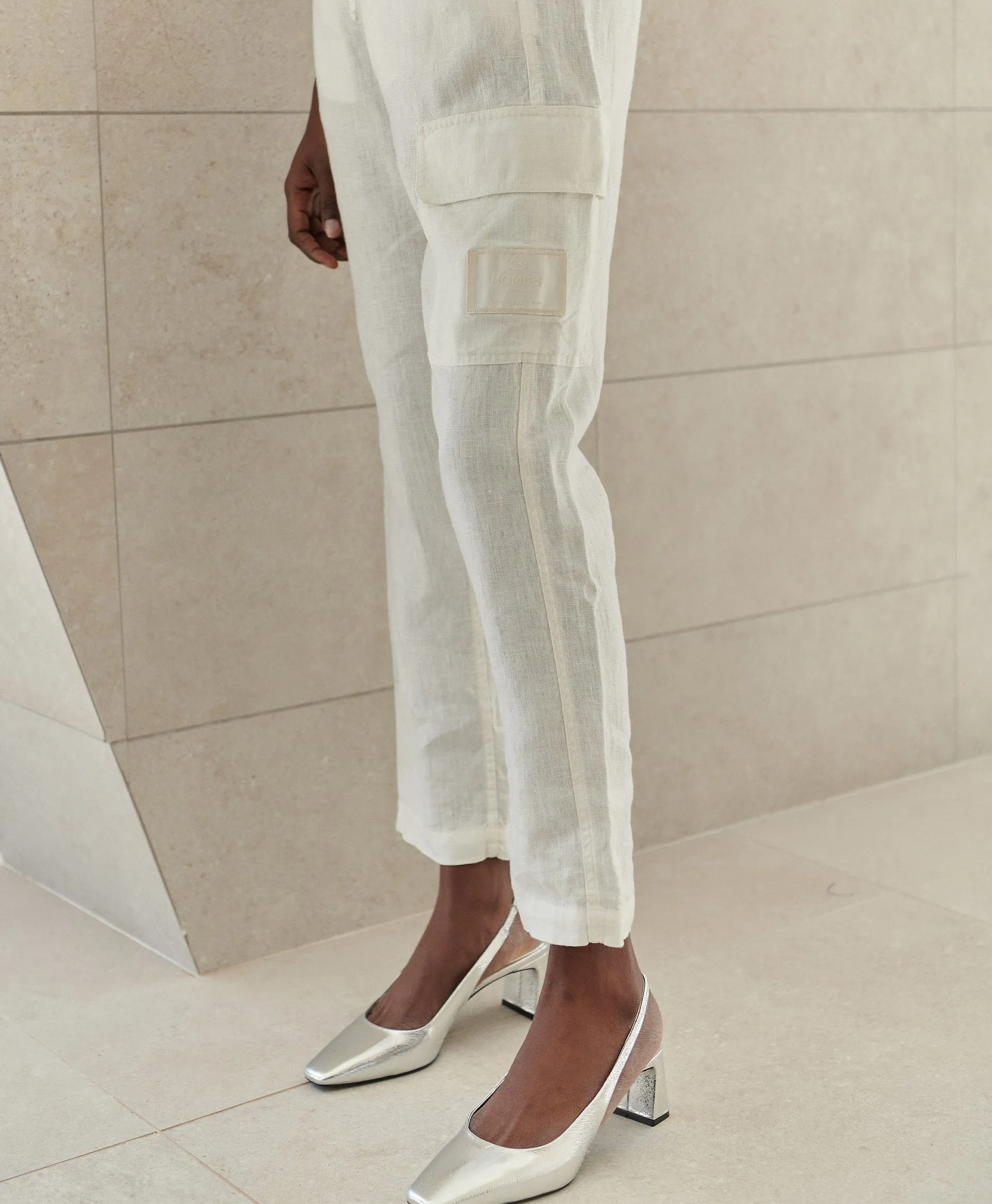 LINEN PANTS VINTAGE WHITE