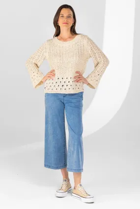 Lisette Wide-Leg Cropped Pants, Model 1082-1073