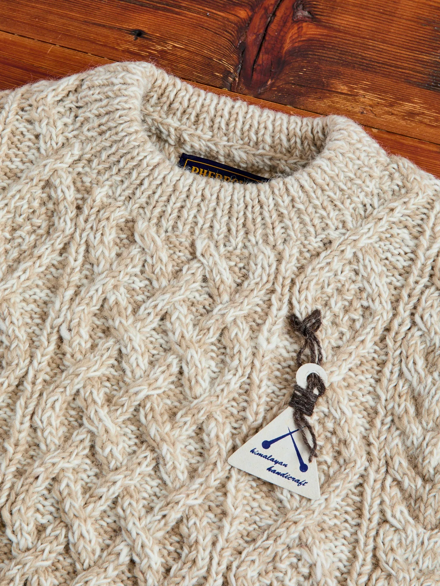 Low Gauge Cable Knit Sweater in Natural